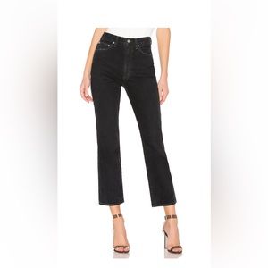 AGOLDE Pinch Waist High Rise Kick black wash denim jeans